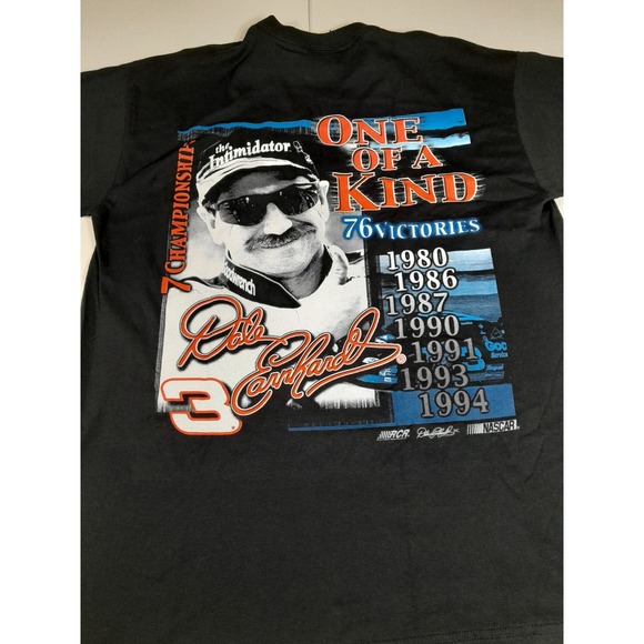 VTG  Dale Earnhardt T Shirt Men Sz L Black Nascar One Of A Kind Single Stitch - Picture 9 of 11